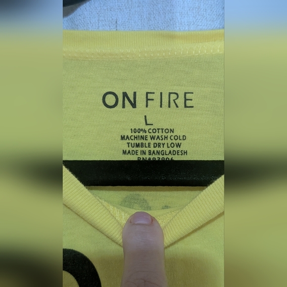 ON FIRE Cotton Yellow 'Be Happy' Women's Top - Picture 3 of 6